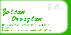 zoltan oroszlan business card